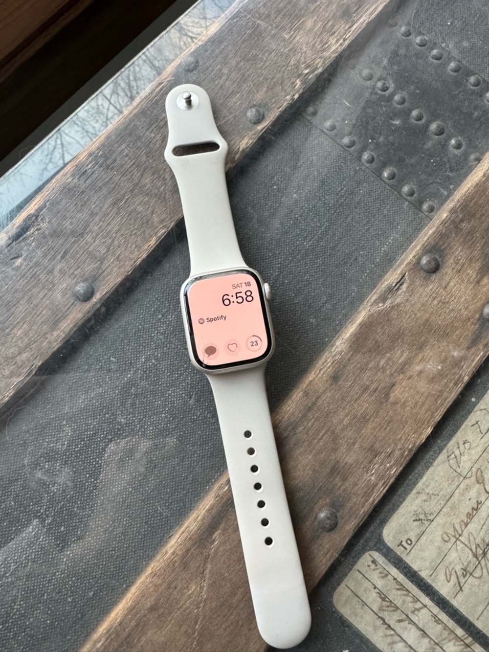 Apple Watch with Light Gray Sport Band - series 9 41MM